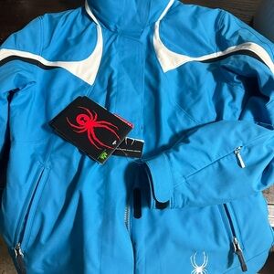 Spyder Women's Blue Ski Jacket with White Accents